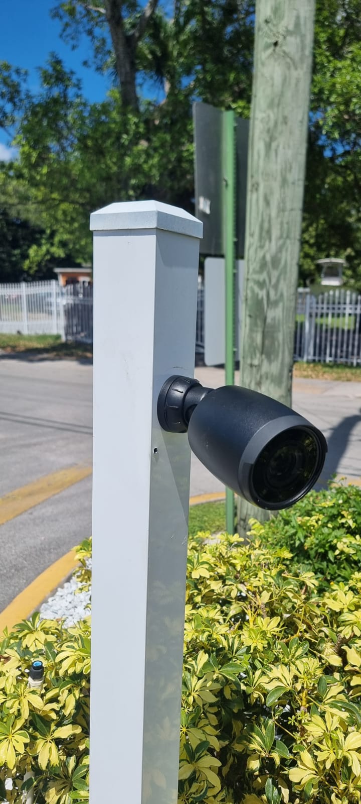 Dedicated exterior AI license-plate camera installed at Glorieta Gardens