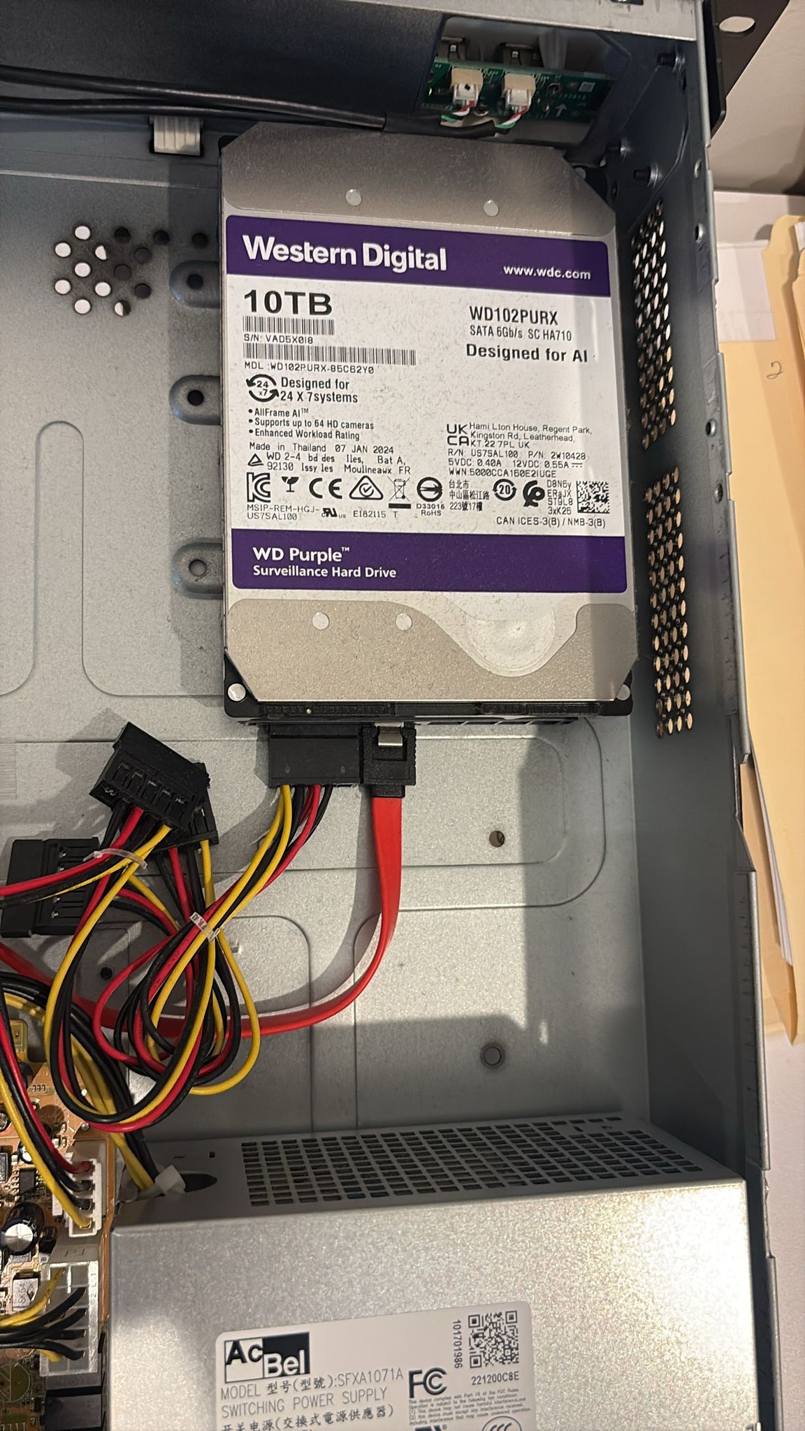 Disco duro de videovigilancia preparado para el sistema de grabación de Valencia Way